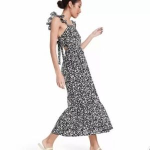 Floral Ruffle Strap Dress RIXO Black/White 24w/26w